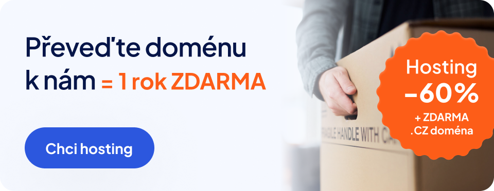 Převeďte doménu k nám = 1 rok ZDARMA!