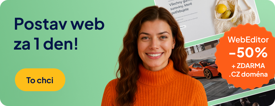 Web za 1 den s WebEditorem a 50% slevou