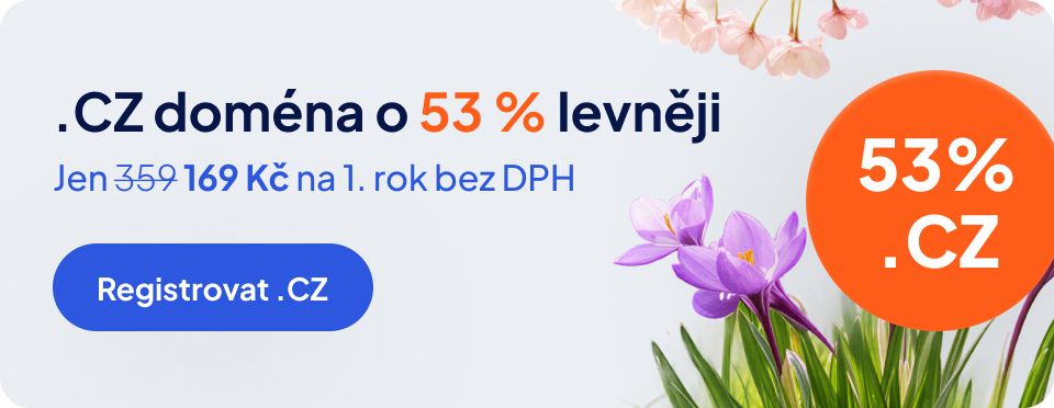 CZ doména o 53 % levněji