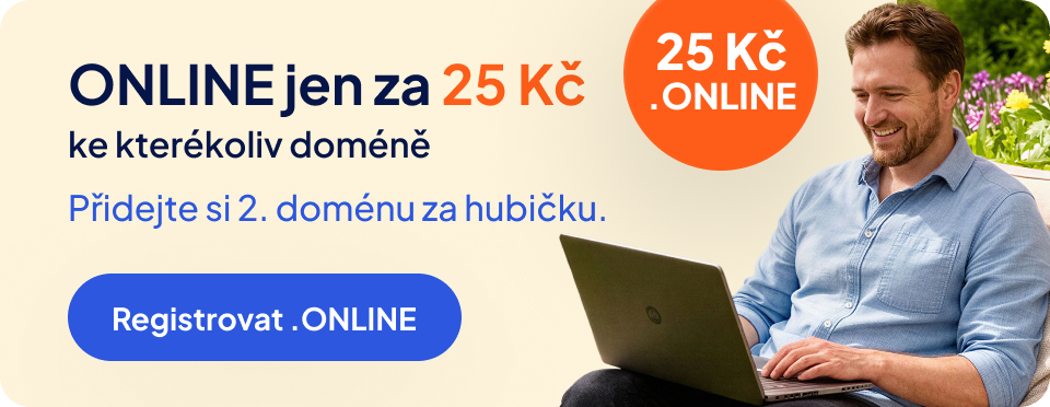 Online jen za 25 Kč ke kterékoliv doméně